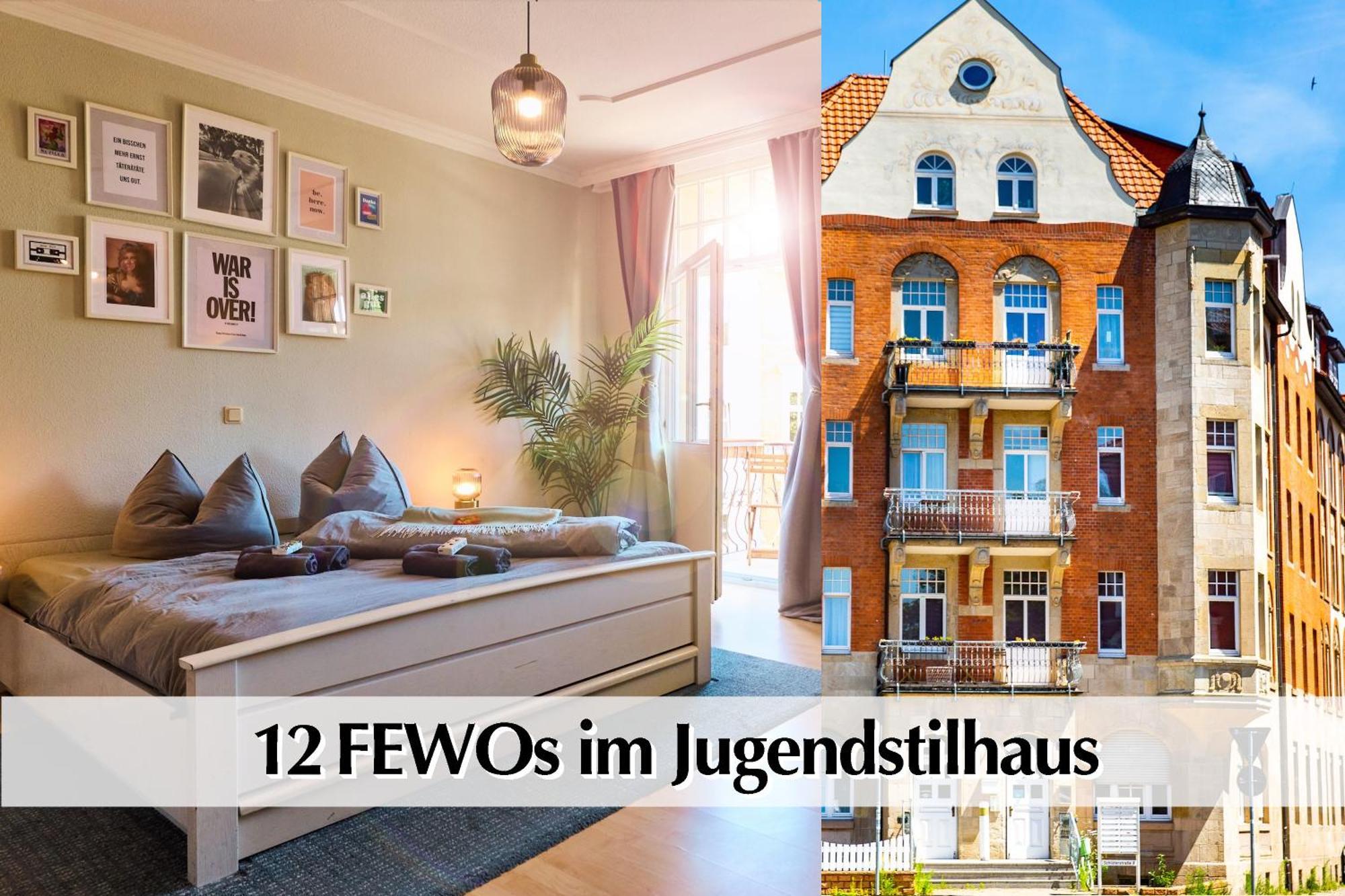 12 Fewos Im Jugendstilhaus Mit Aufzug, Terrasse, Kingsize-Bett, Smart-Tv, Etc Ерфурт Екстериор снимка